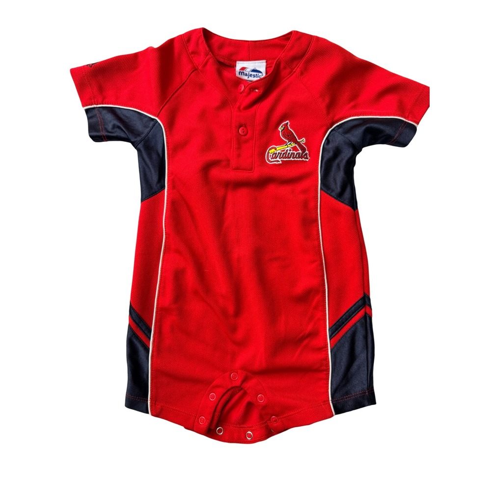 Majestic St Louis Cardinals Baseball Jersey Romper Red Size 24M